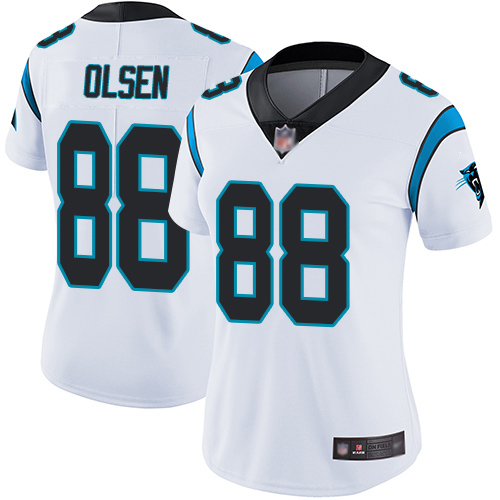 Carolina Panthers Limited White Women Greg Olsen Road Jersey NFL Football #88 Vapor Untouchable->women nfl jersey->Women Jersey